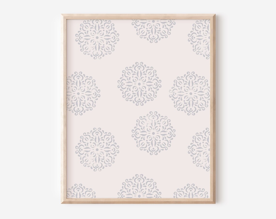 Boho Block Print Pattern Art Print, Modern Style