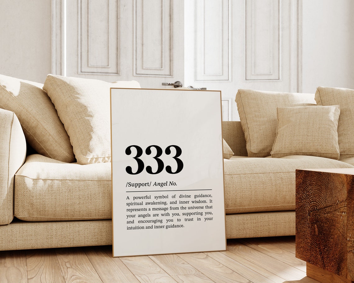 Angel Number 333 Support Divine Guidance Spiritual Numerology Poster - Image 3
