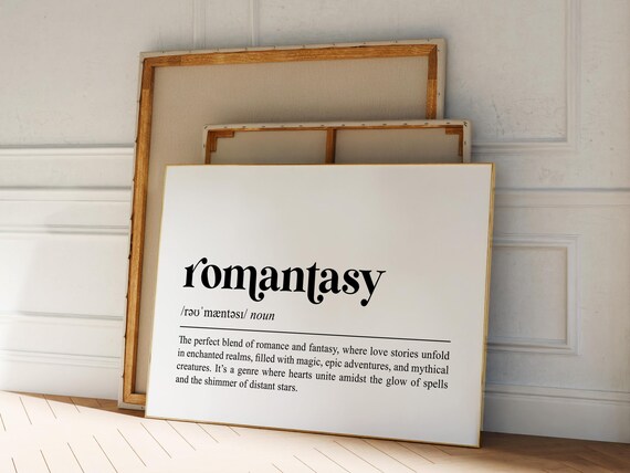 Romantasy Definition Print Bookish Girl Wall Art Cute Romance Poster Fantasy Romance Book Print Trendy Reader Quote Print
