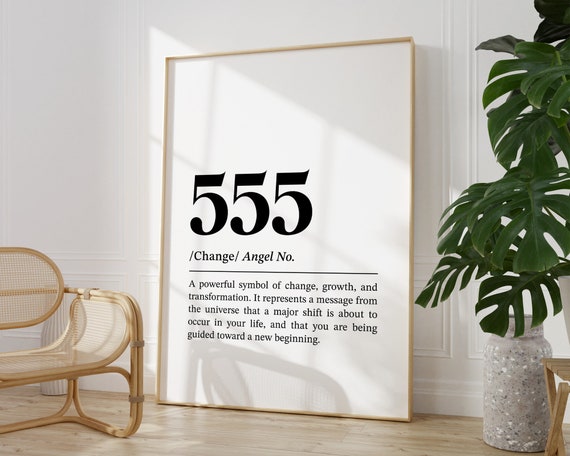 Angel Number 555 Wall Art Manifestation Art Print Trendy Spiritual Poster Law Of Attraction Wall Decor Angel Numbers Print
