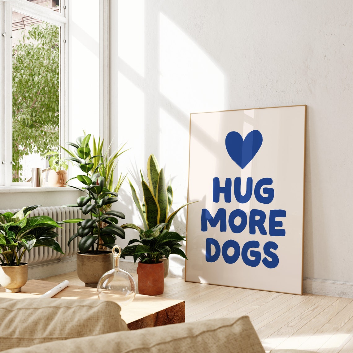 Funny Dog Quote Print Cute Dogs Wall Art Dog Heart Print Aesthetic Dog Print Dog Lover Gift Dog Mom Print Navy Blue Art - Image 2