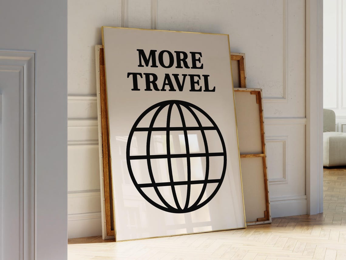 Retro Travel Wall Art Travel Quote Art Print Traveler Gift Wanderlust Wall Art Gift For Traveler Home Office Travel Print - Image 3
