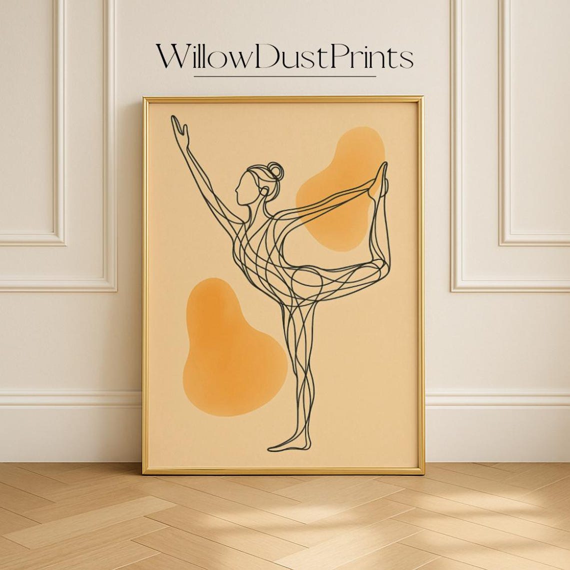 Yoga Dancer Pose Minimalist Line Art Zen Meditation Wall Poster