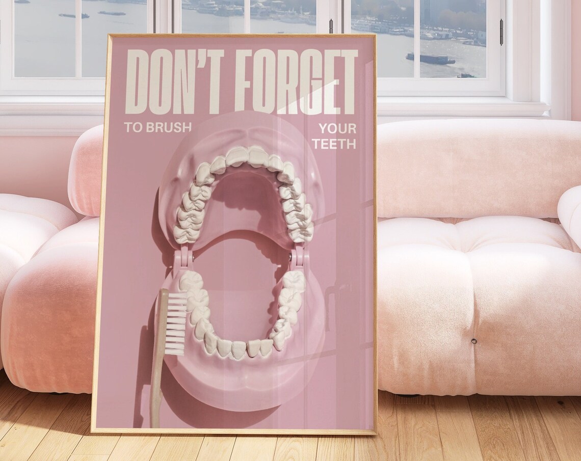 Brush Your Teeth Funny Bathroom Art Print