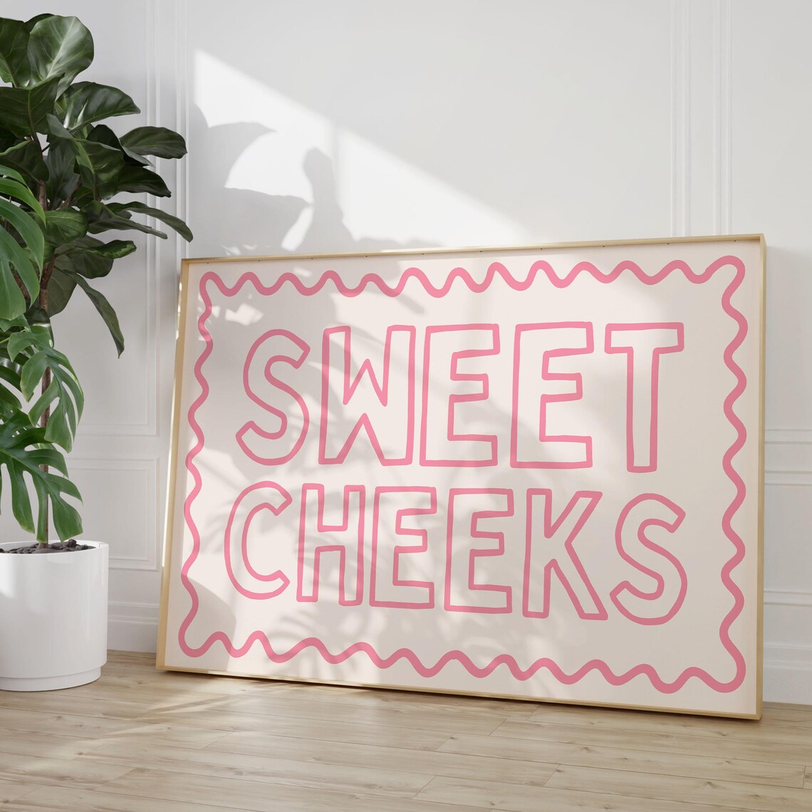 Sweet Checks Funny Pink Preppy Bathroom Art Print - Image 2
