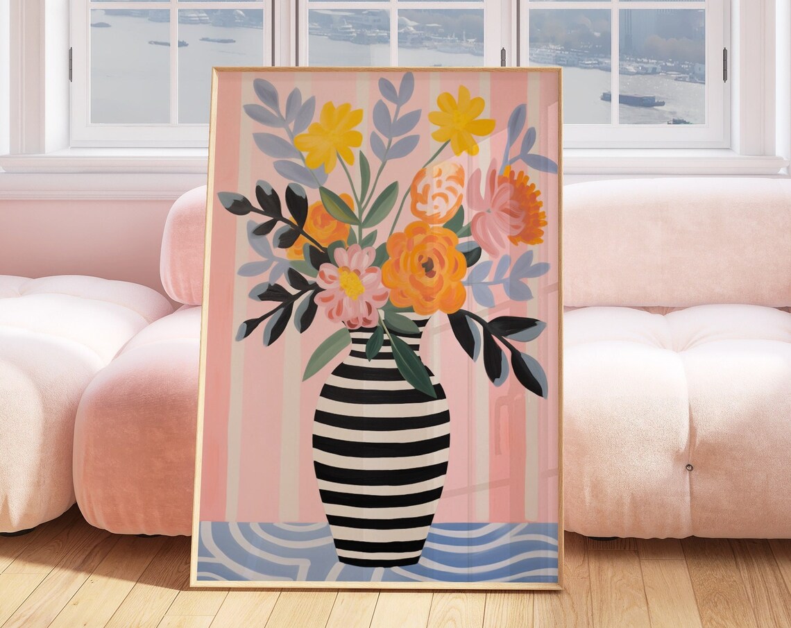 Funky Retro Flower Art Print, Matisse Inspired - Image 2