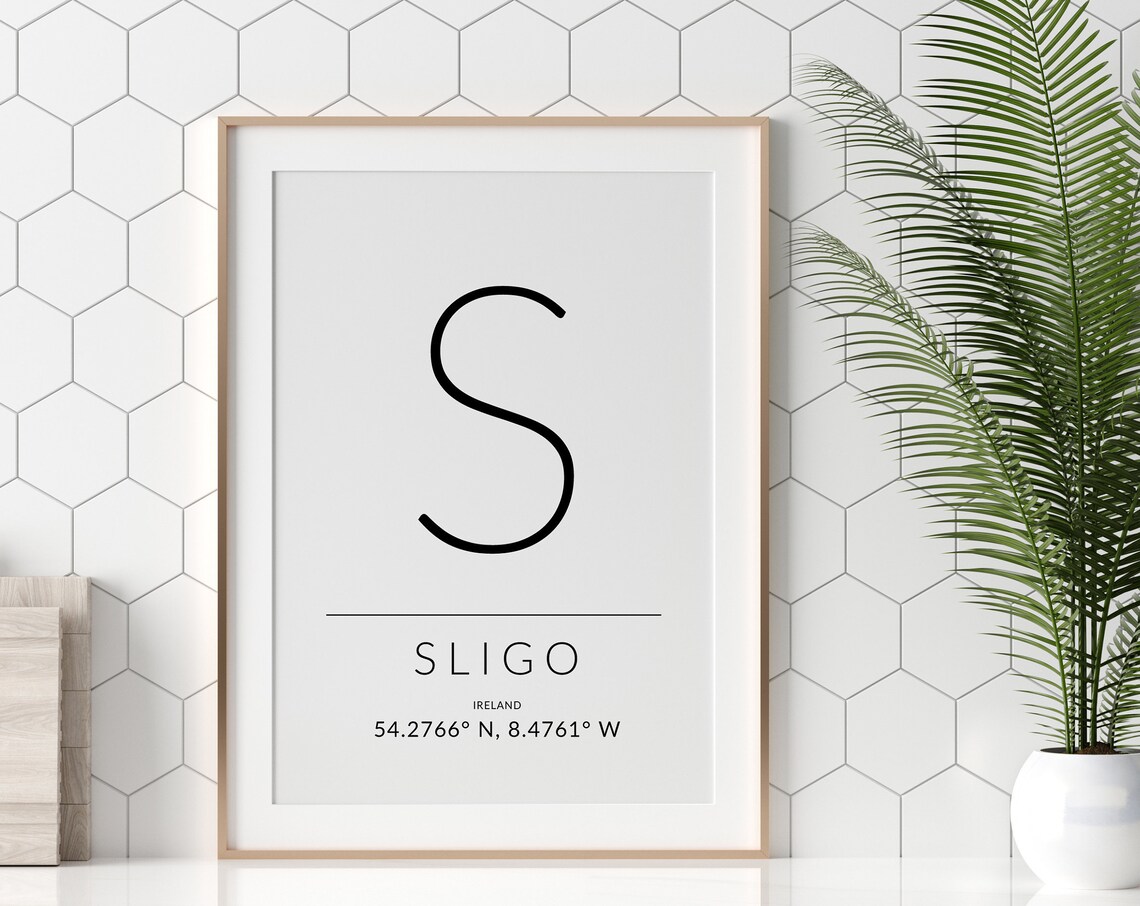 Sligo Irish Travel Poster, GPS Coordinates - Image 2