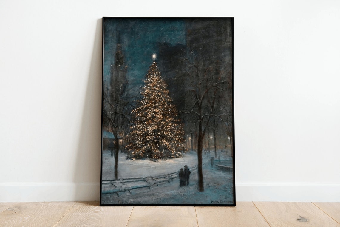Vintage New York Christmas Tree, Paul Cornoyer Art Print