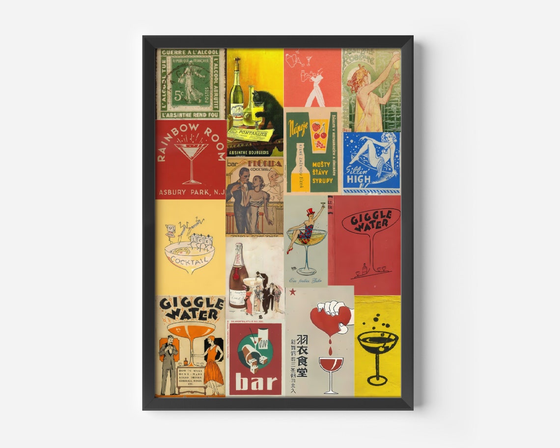 Cocktail Bar Collage, Funny Old Book Cover Art Print - Image 2
