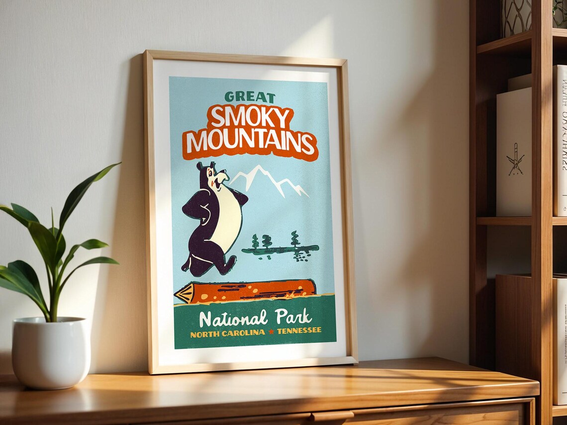 Retro Smoky Mountains Travel Poster, National Park - Image 4