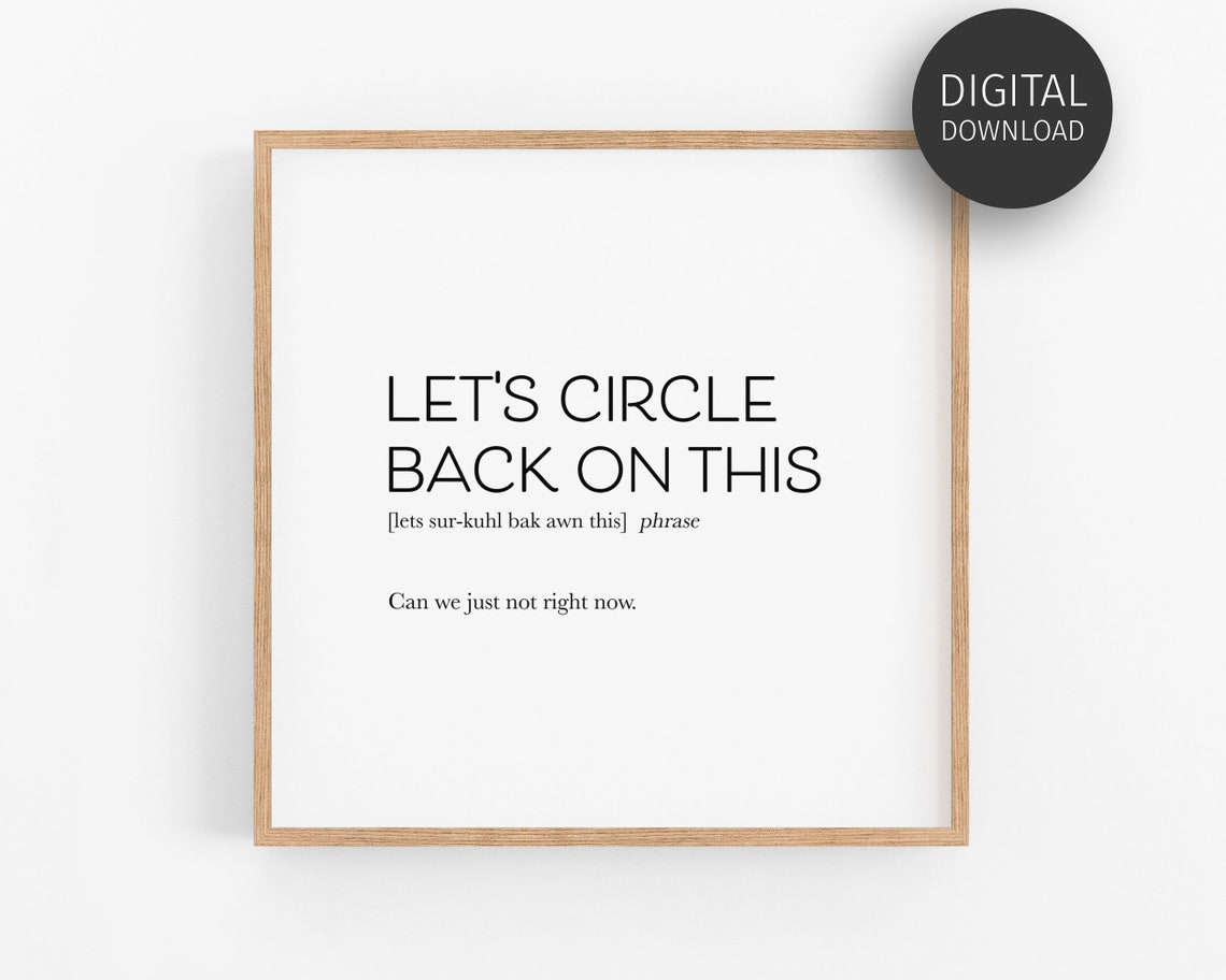 Lets Circle Back On This Funny Office Jargon Definition Wall Art - Image 3