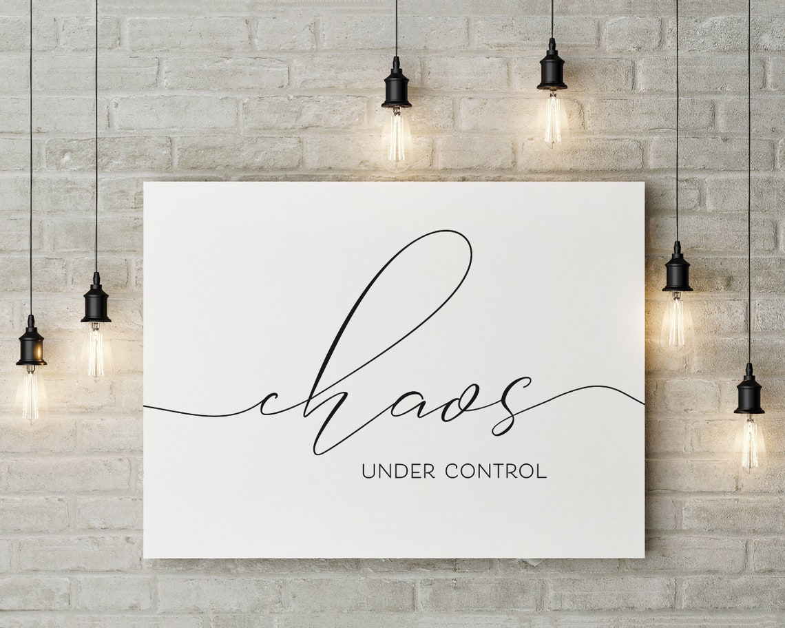 Chaos Under Control Script Typography Humorous Mom Life Poster - Image 2