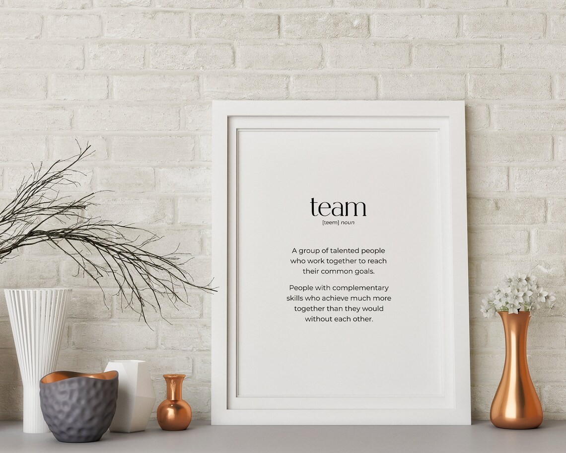 Team Definition Motivational Office Art Print - Image 2