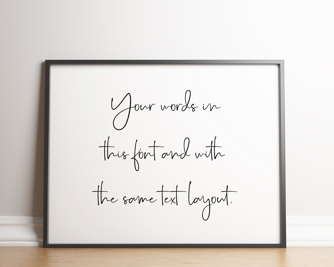 Custom Typography Print Prints Handwritten Font Personalized Poster Quote Large Wall Art Quote Art Minimalist - Image 3