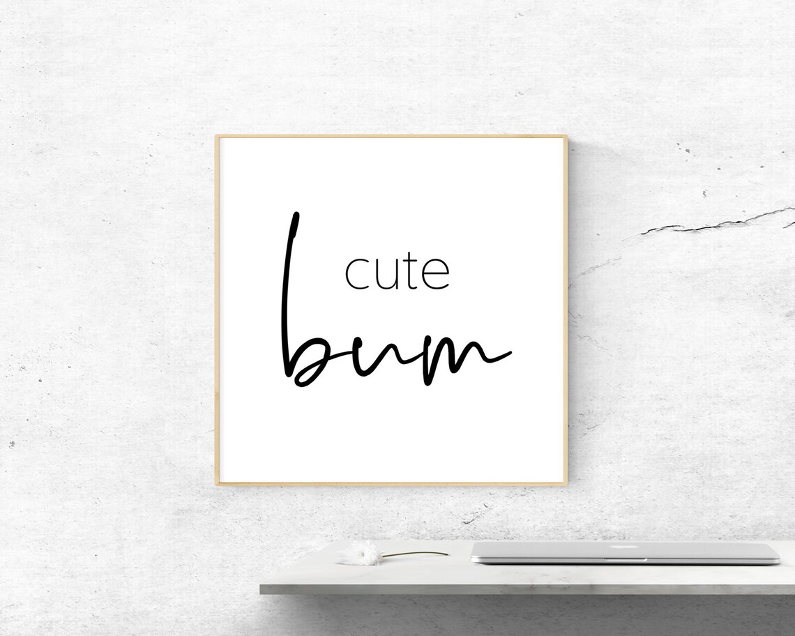 Cute Bum Bathroom Wall Art Nice Butt Print Bathroom Decor Wall Art Scandinavian Poster Calligraphy Minimalist - Image 2