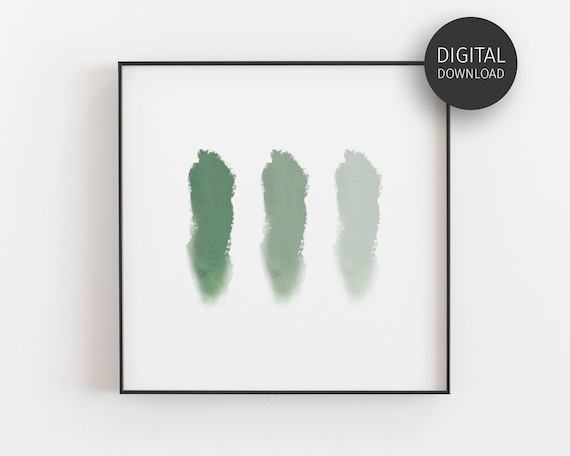 Sage Green Abstract Watercolor Art Print