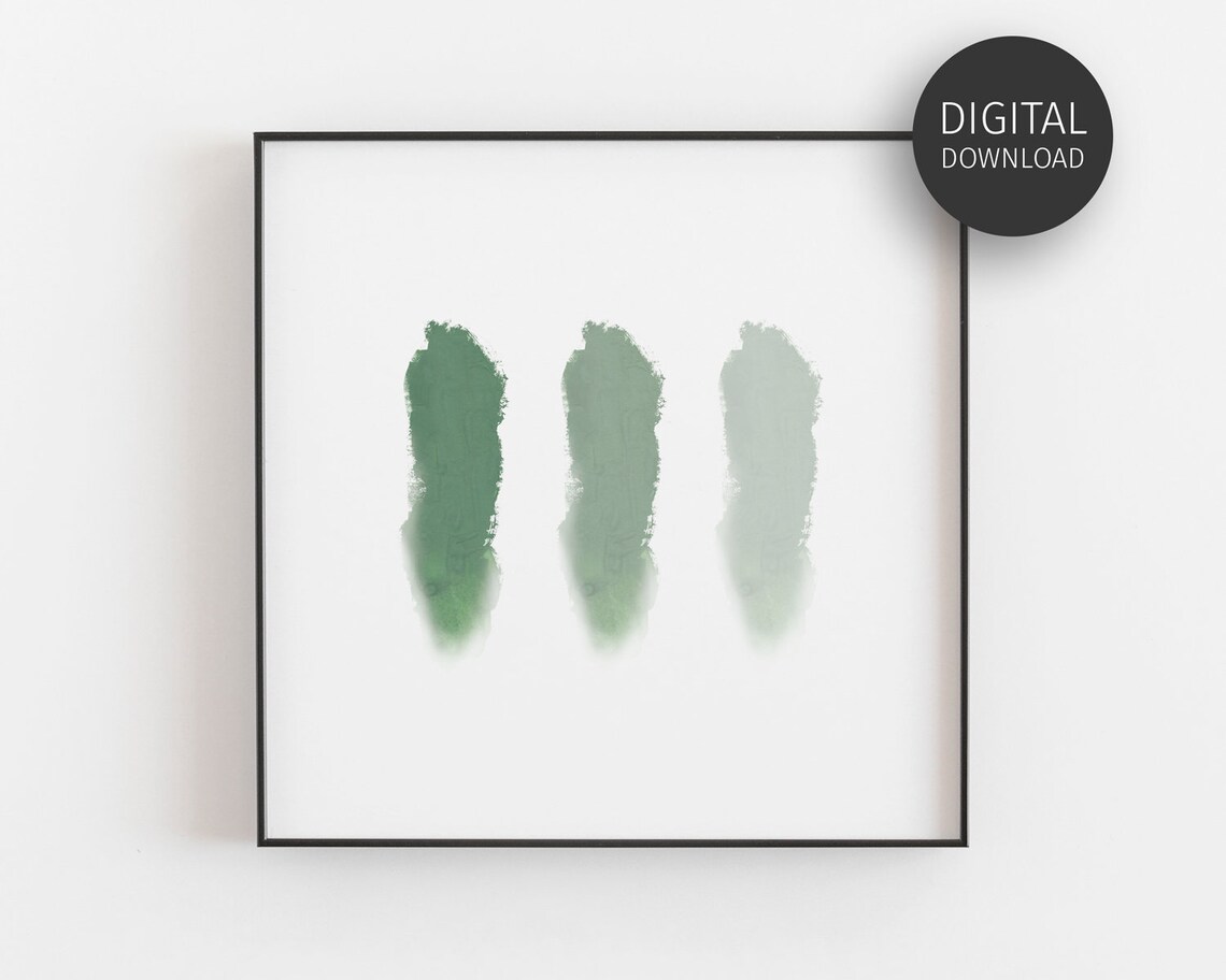 Sage Green Abstract Watercolor Art Print