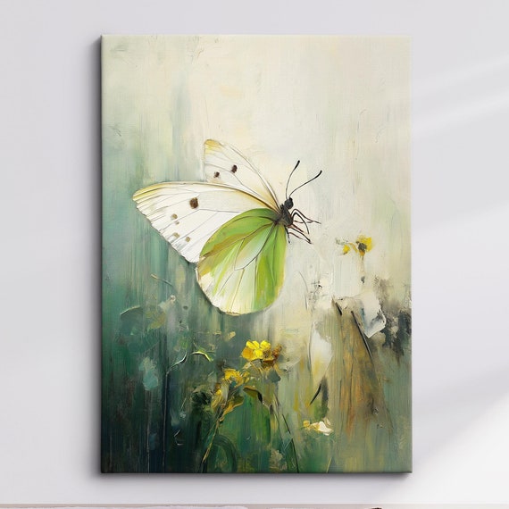 Colorful Butterfly Abstract Oil Painting Framed Print Framed Portrait Wall Art Poster Home Decor Interior Butterfly Lover Gift
