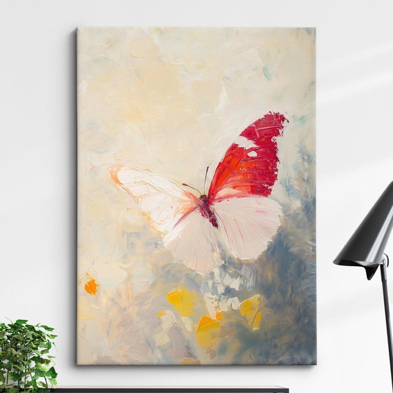Colorful Butterfly Abstract Oil Painting Framed Print Framed Portrait Wall Art Poster Home Decor Interior Butterfly Lover Gift