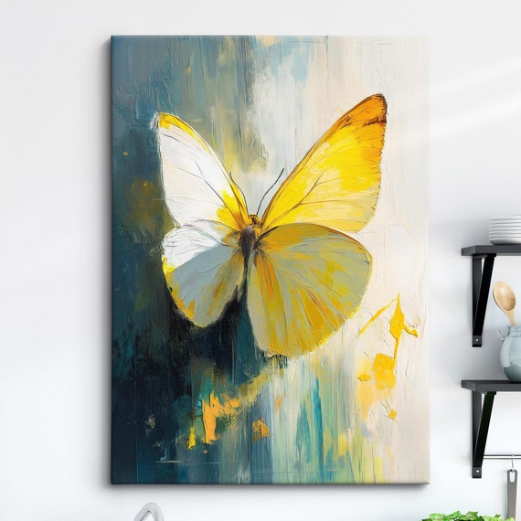 Colorful Butterfly Abstract Oil Painting Framed Print Framed Portrait Wall Art Poster Home Decor Interior Butterfly Lover Gift