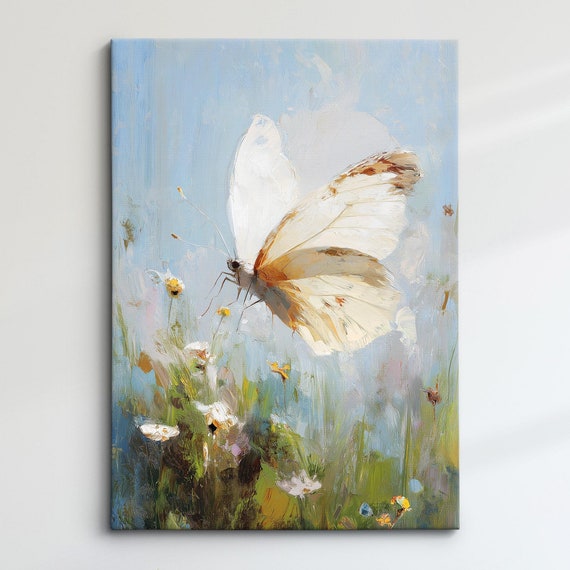 Colorful Butterfly Abstract Oil Painting Framed Print Framed Portrait Wall Art Poster Home Decor Interior Butterfly Lover Gift