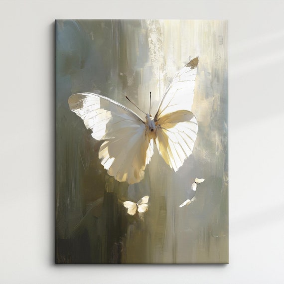 Colorful Butterfly Abstract Oil Painting Framed Print Framed Portrait Wall Art Poster Home Decor Interior Butterfly Lover Gift