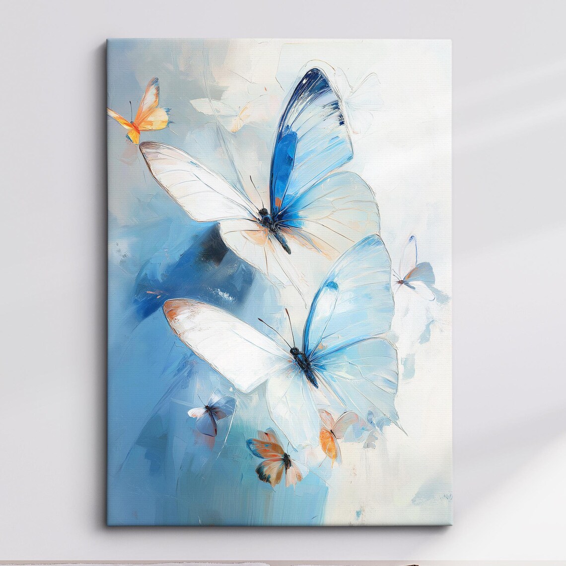 Colorful Butterfly Abstract Oil Painting, Wall Art Print