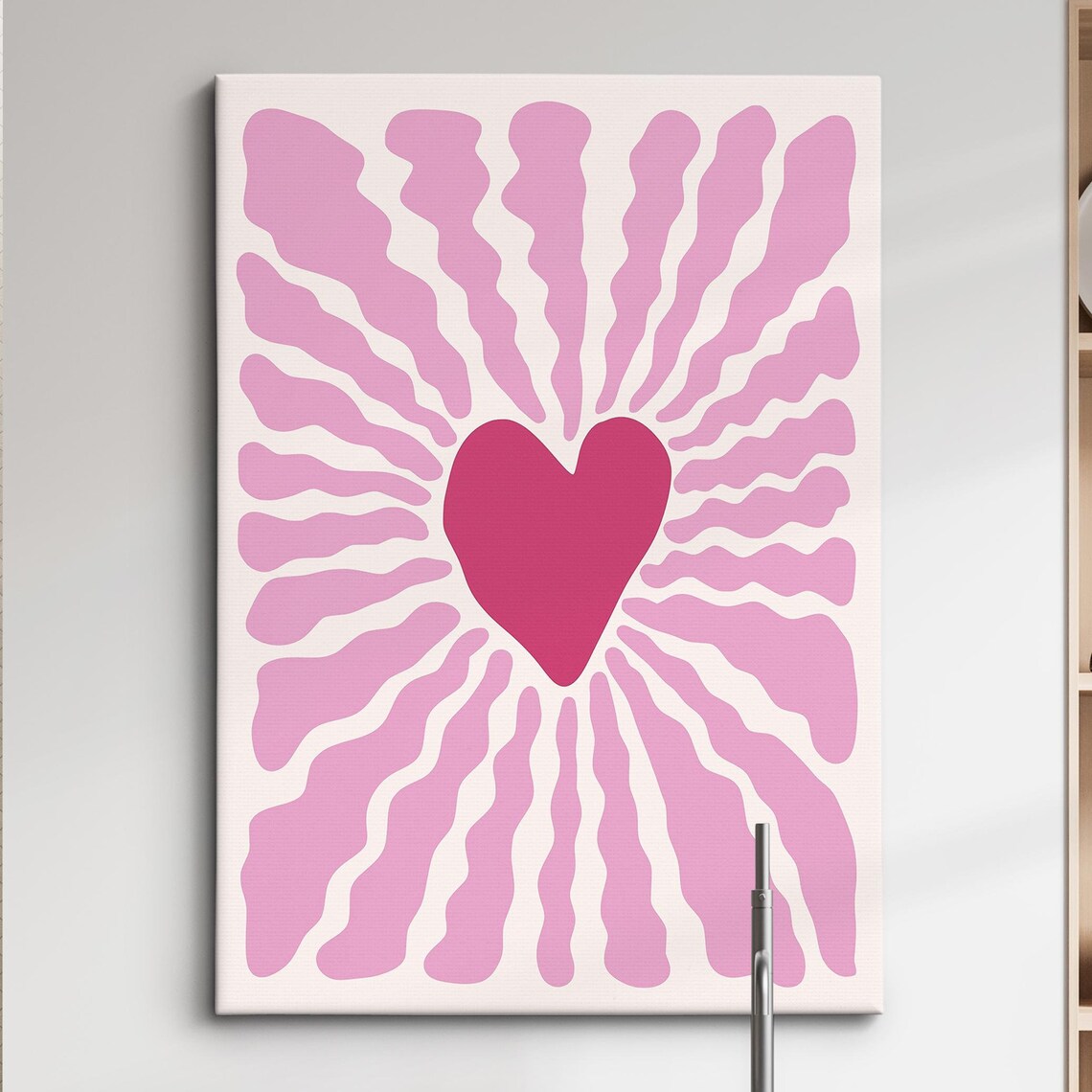Pink Heart Abstract Organic Shapes Modern Minimalist Love Decor Wall Art Poster