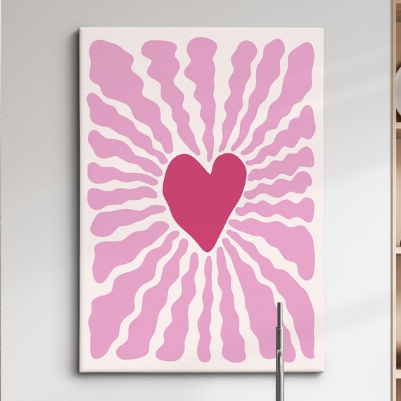 Abstract Heart Organic Shapes Art Modern Minimalist Wall Decor Matisse Inspired Cutout Art Print Contemporary Home Design