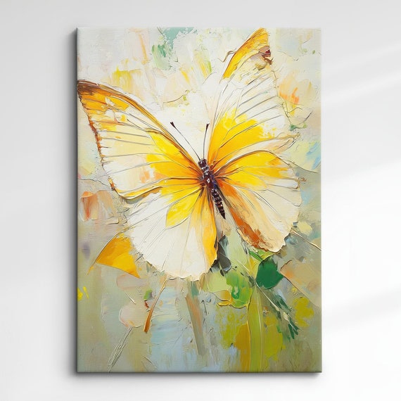 Colorful Butterfly Abstract Oil Painting Framed Print Framed Portrait Wall Art Poster Home Decor Interior Butterfly Lover Gift