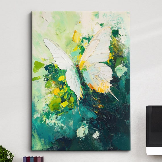Colorful Butterfly Abstract Oil Painting Framed Print Framed Portrait Wall Art Poster Home Decor Interior Butterfly Lover Gift