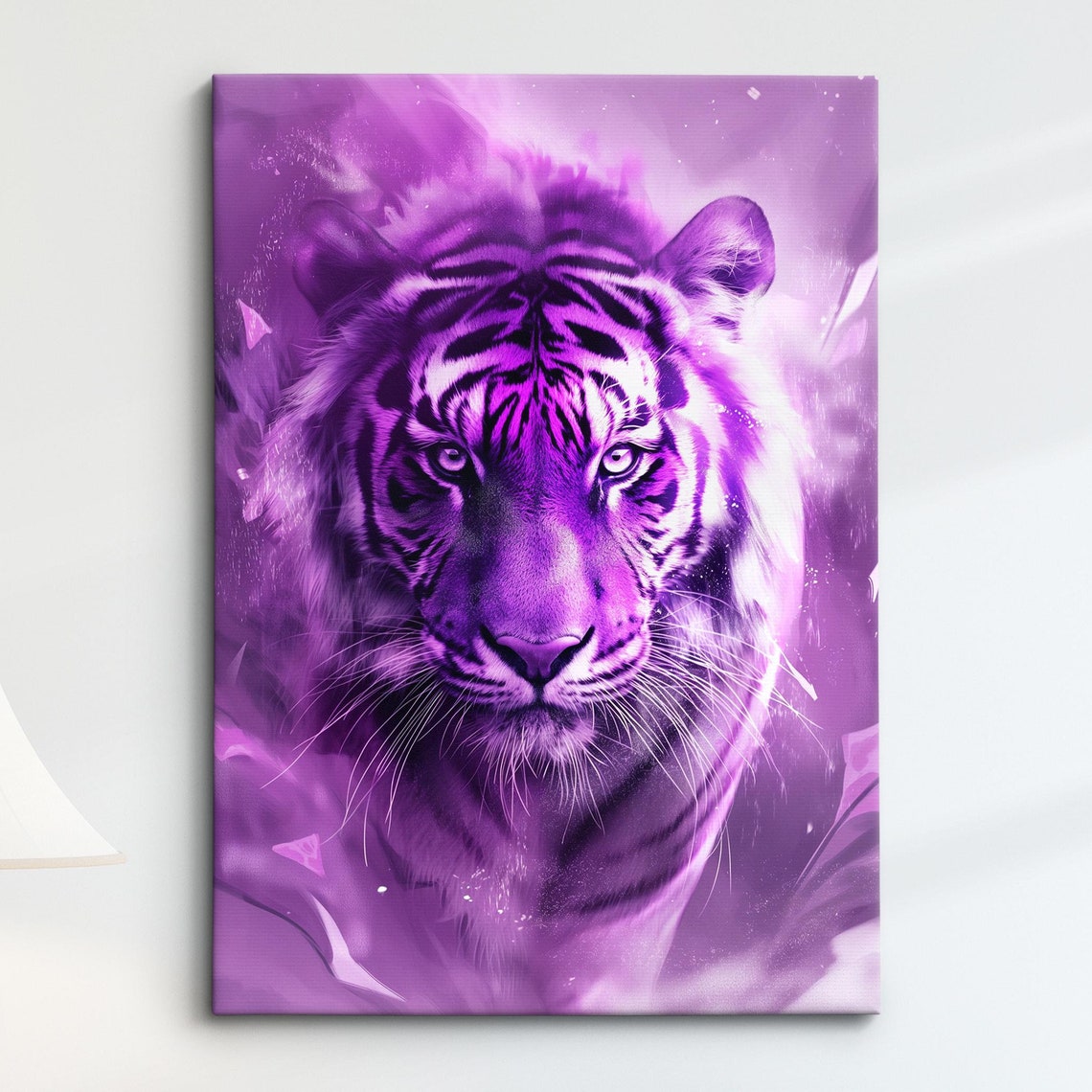 Purple Tiger Art Vibrant Framed Wall Decor Bold Wildlife Artwork Perfect For Living Room Or Bedroom Gift For Animal Lovers