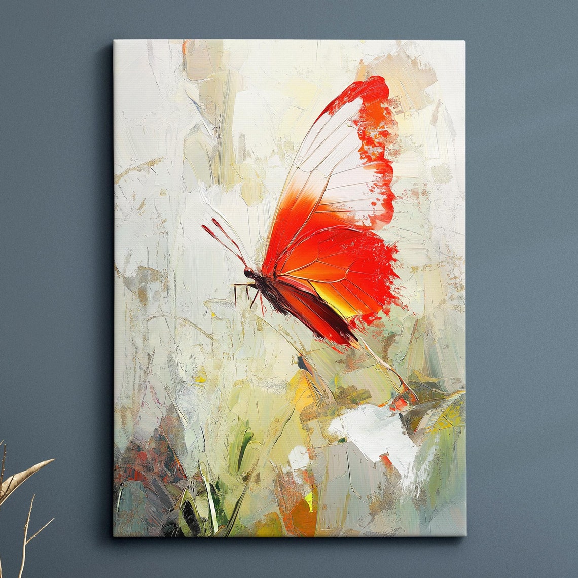 Colorful Butterfly Abstract Oil Painting Framed Print Framed Portrait Wall Art Poster Home Decor Interior Butterfly Lover Gift