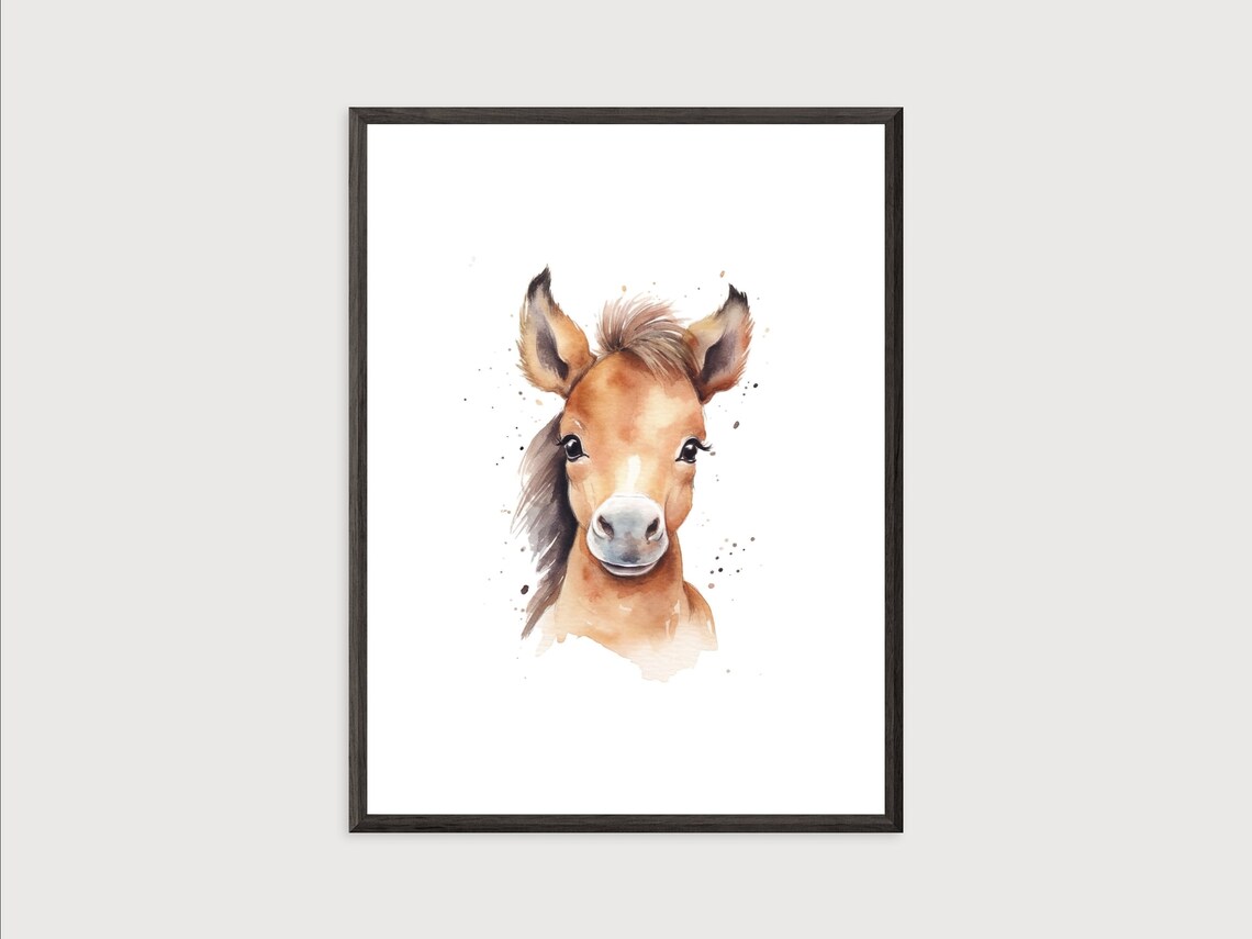 Baby Horse Watercolor Art Print, Nursery Decor - Image 2