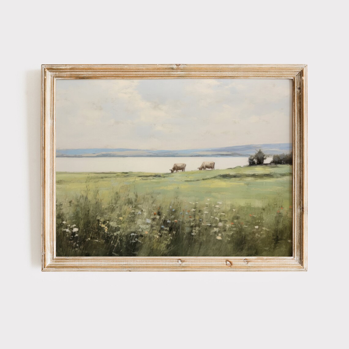 Rustic Spring Landscape Art Print, Farmhouse Decor