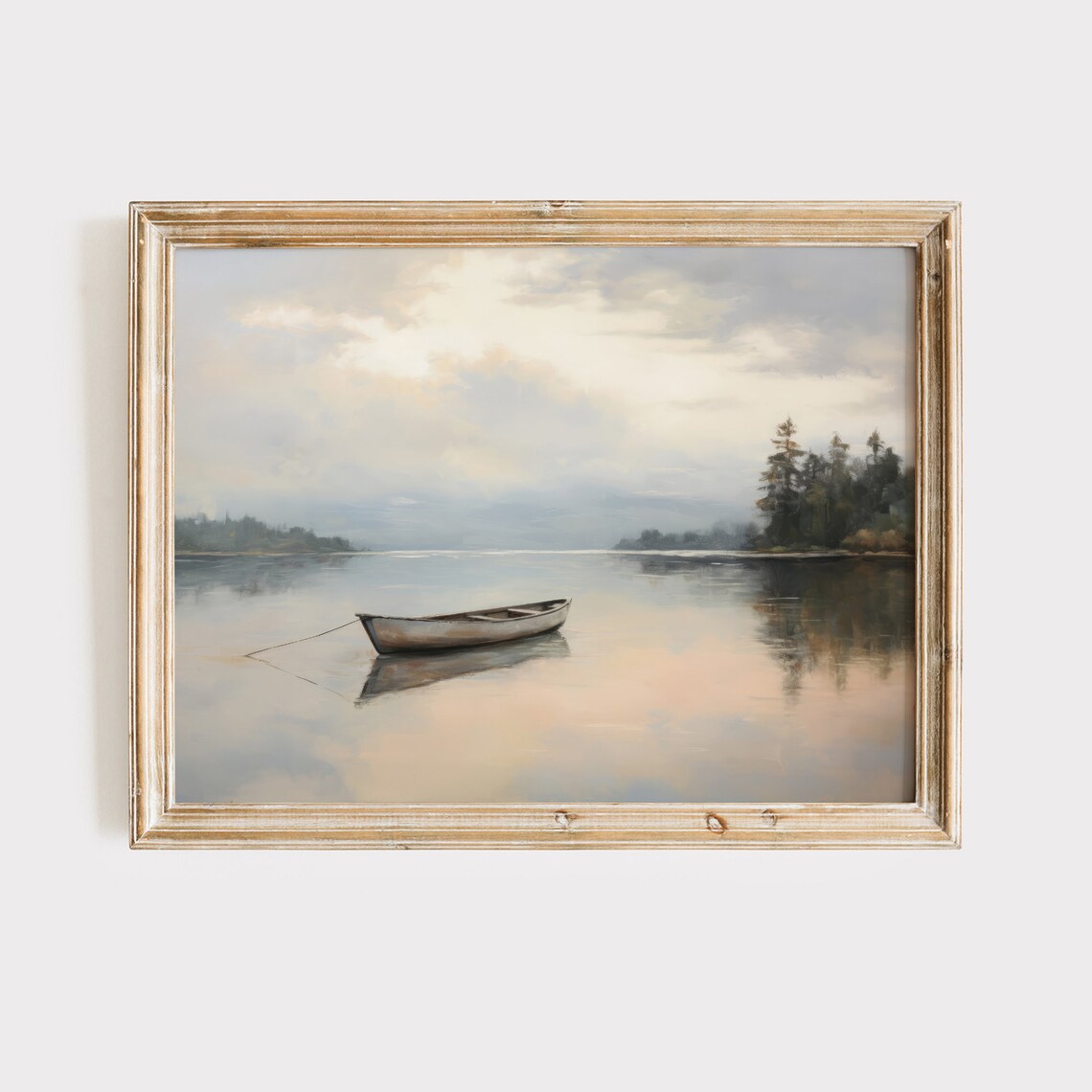 Calm Lake Landscape Art Print, Lake House Decor