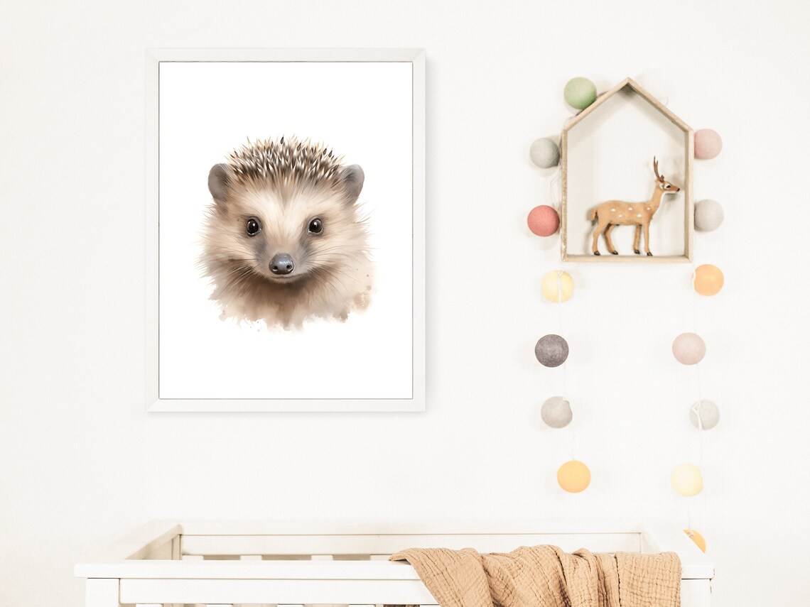 Hedgehog Nursery Animal Print, Woodland Decor - Image 2