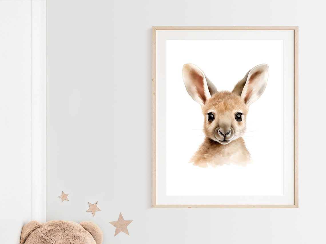 Kangaroo Nursery Print Australian Animal Nursery Decor Baby Kangaroo Print Kangaroo Nursery Art Kangaroo Nursery Decor - Image 2