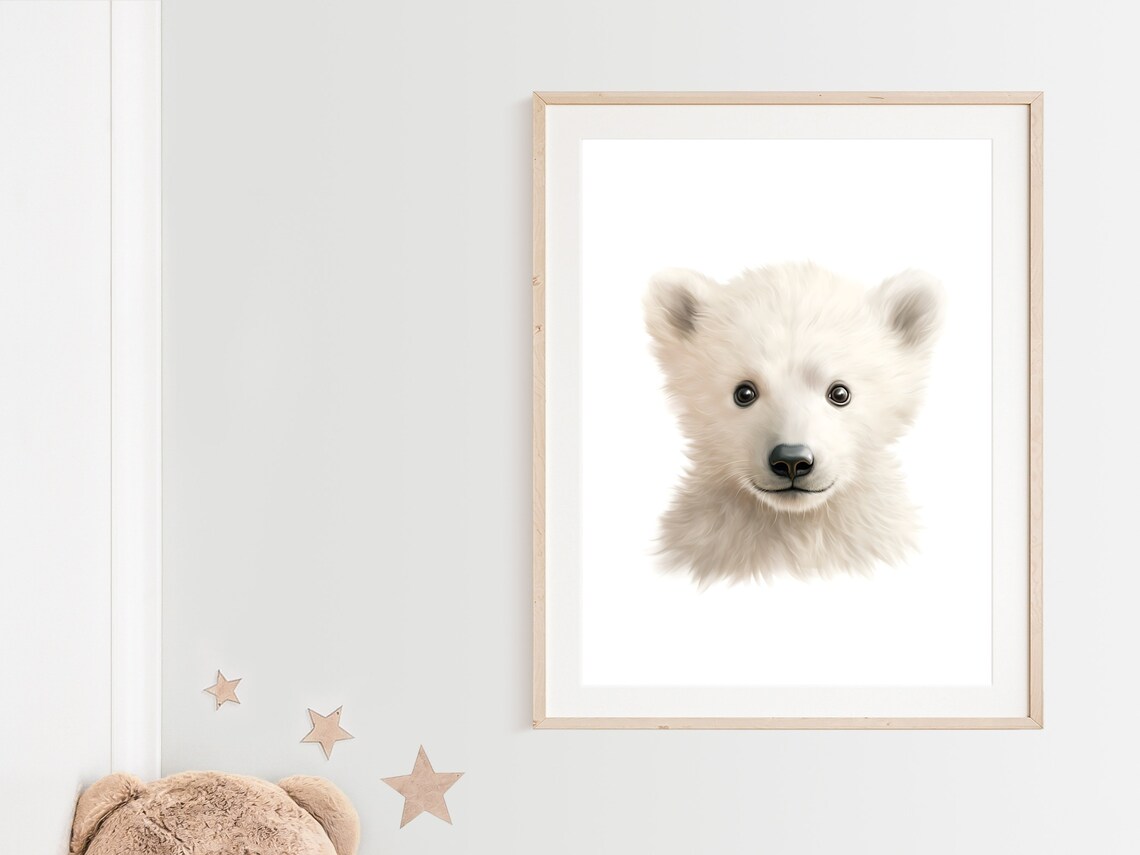 Polar Bear Nursery Decor Art Print, Arctic Animal - Image 2