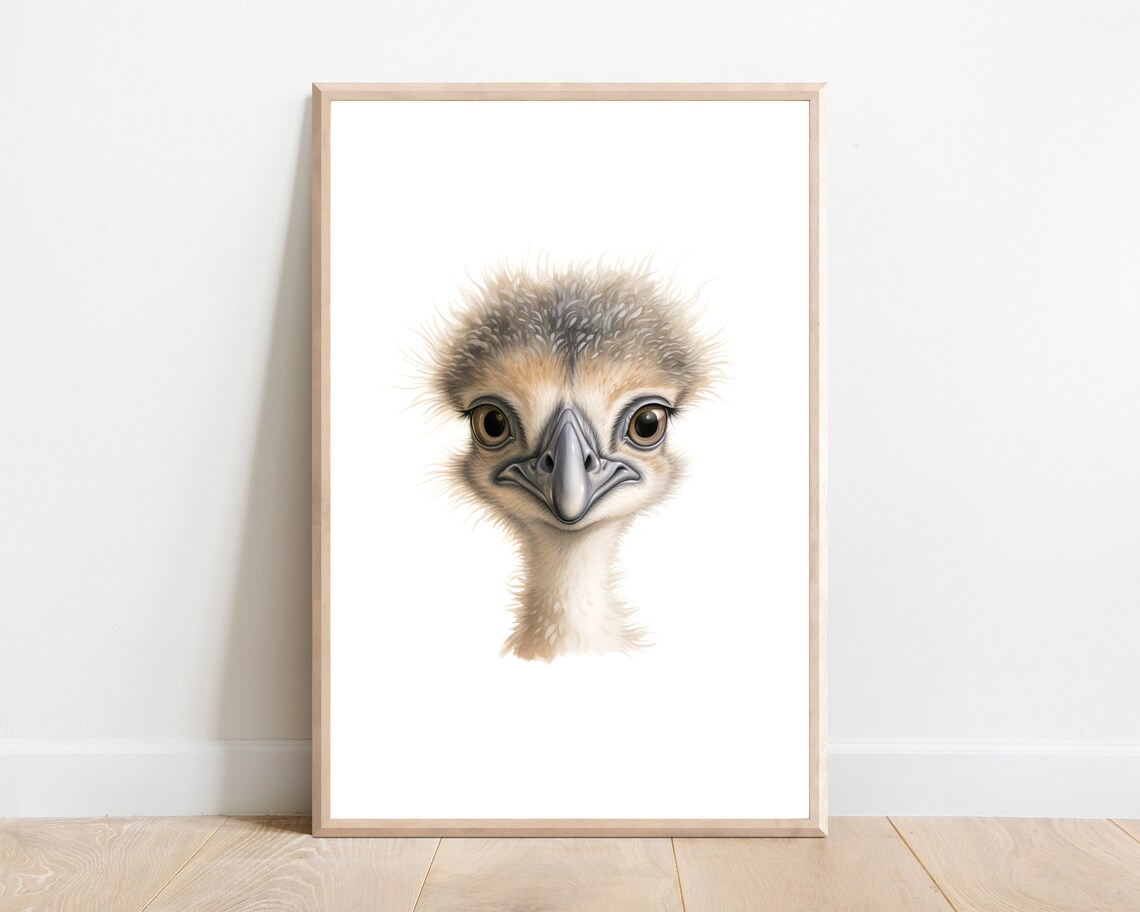 Emu Nursery Art Print, Australian Animal Decor