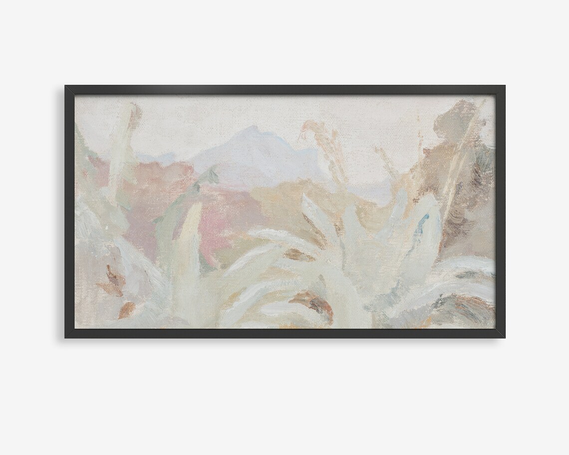 Tropical Foliage Watercolor Print Pale Green Leaf Botanical Art