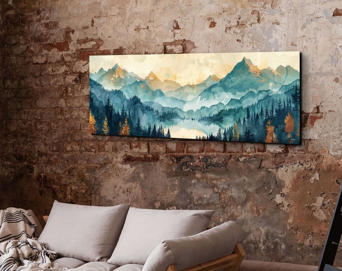 Cascade Mountain Range Mid-Century Modern Poster