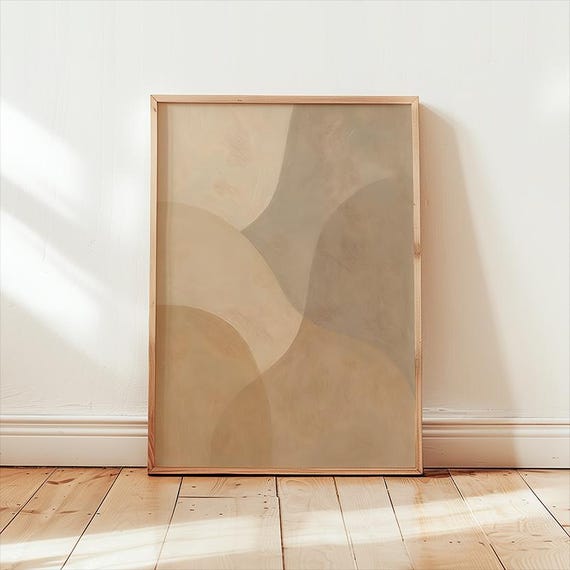 Calming Abstract Print Neutral Sand Wall Art