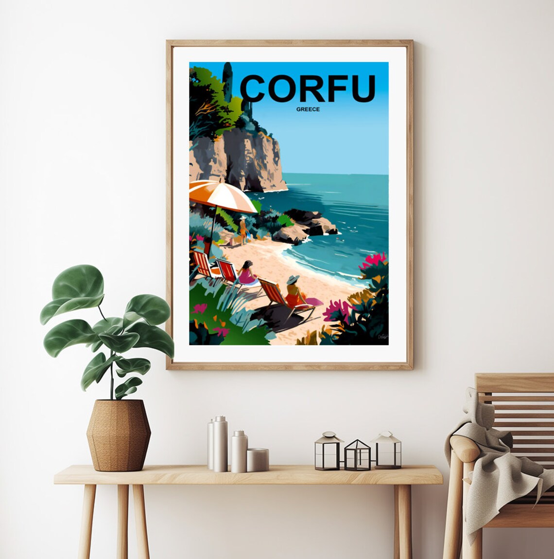 Corfu Greece Travel Poster By Wed Corfu Island Poster Visit Corfu Wall Decor Gift Idea - Image 3