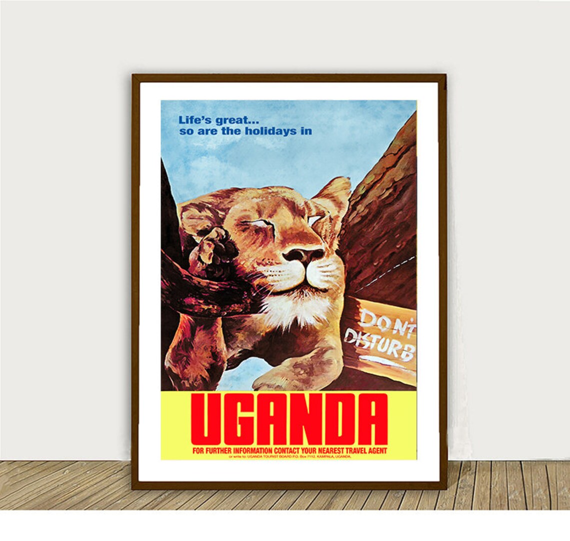 Uganda Afrique Vintage Travel Poster, Retro Travel Poster - Image 2