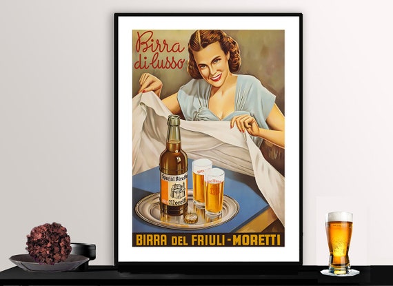 Birra Del Friuli Moretti Vintage Fooddrink Poster Beverages Print Gift Idea Wall Decor