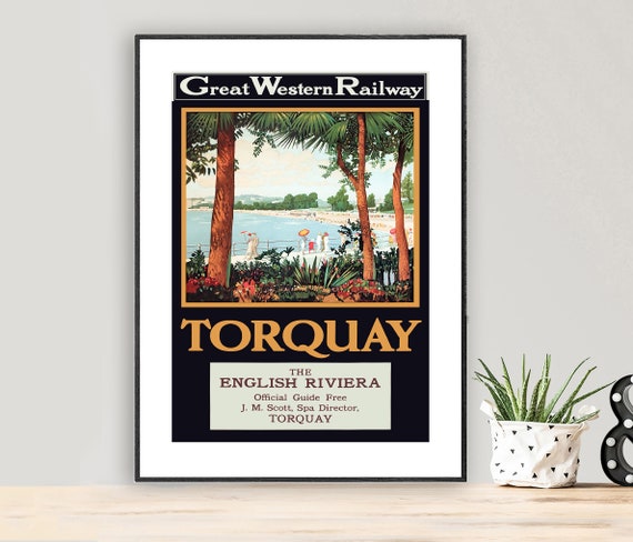 Torquay The English Riviera Vintage Travel Poster