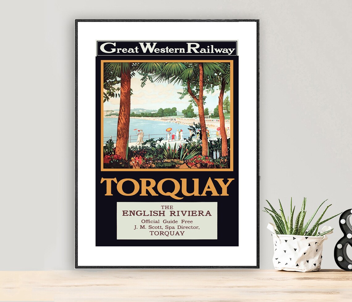 Torquay The English Riviera Vintage Travel Poster