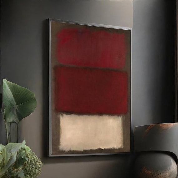 Mark Rothko Colorful Abstract Art Red And Brown Minimalist Painting Modern Wall Decor Contemporary Home Art Unique Gift Homeart