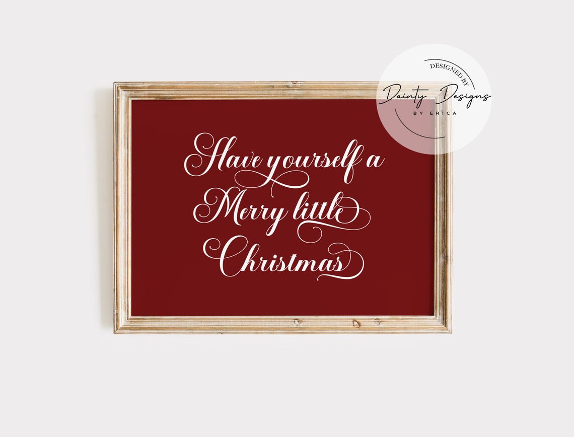 Have Yourself A Merry Little Christmas Red Script Print Decor - Image 4